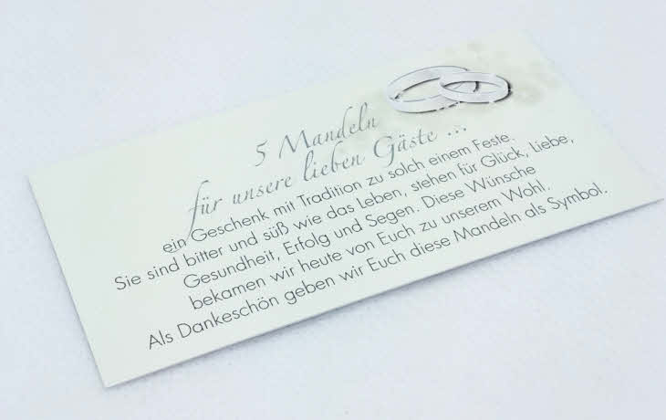 Bastelset HochzeitsmandelnMandelsäckchen, Säckchenfarbe dunkelblau