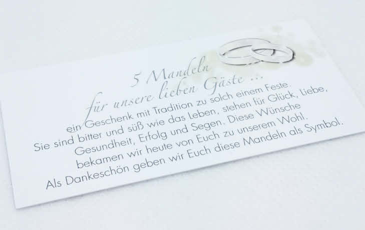 Bastelset HochzeitsmandelnMandelsäckchen, Säckchenfarbe dunkelblau
